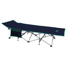 Osage River 300LBS Folding Camp Cot with Pocket - Black and Green