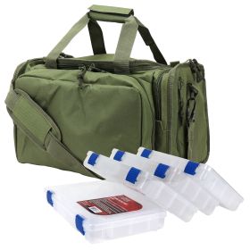 Osage River Deluxe Fishing Tackle Bag W/ 4 Med bx - Green