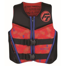 Full Throttle Youth Rapid-Dry Flex-Back Life Jacket Red