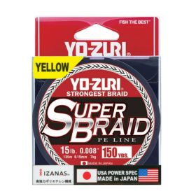 Yo-Zuri Super Braid 150 yard Spool High Vis Yellow 15LB