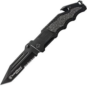 SW Border Guard Folder 4.5 in Black Combo Blade Aluminum-SWBG2TS,           JUST ARRIVED IN STOCK NOW