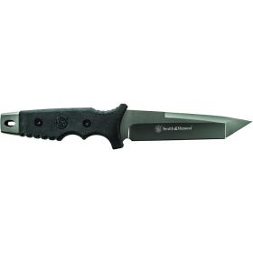 S and W SW7 Fixed 5.25 in Gray Blade Rubber Handle