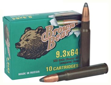 BROWN BEAR 9.3x64 268GR JSP 10RD 34BX/CS AB9364SP,                              JUST ARRIVED IN STOCK NOW