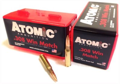 ATOMIC 308 WIN 175GR MATCH BTHP 50RD 10BX/CS-00428,                         JUST ARRIVED IN STOCK NOW
