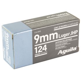 AGUILA 9MM 124GR JHP 50/500-1E092125,                         JUST ARRIVED IN STOCK NOW
