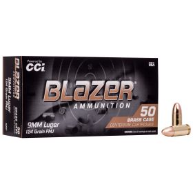 BLAZER BRASS 9MM 124 FMJ 50/1000-5201,                                                     JUST ARRIVED IN STOCK NOW