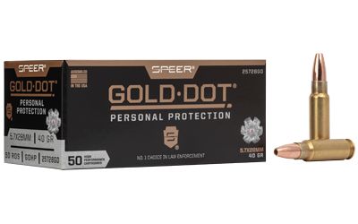 Speer Ammunition Speer Gold Dot, 5.7X28MM, 40Gr, Gold Dot Hollow Point, 50 Round Box 25728GD TEMPORARILY OUT OF STOCK