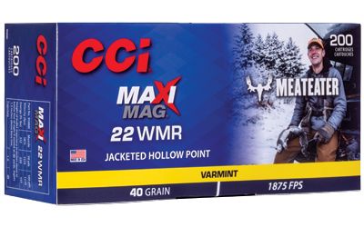 CCI Maxi-Mag, 22WMR, 40 Grain, Jacketed Hollow Point, 200 Round Box 958ME    TEMPORARILY OUT OF STOCK