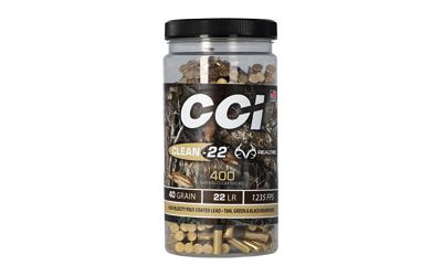 CCI Clean-22, 22LR, 40 Grain, Polycoated Round Nose, 400 Rounds 966CC,         TEMPORARILY OUT OF STOCK