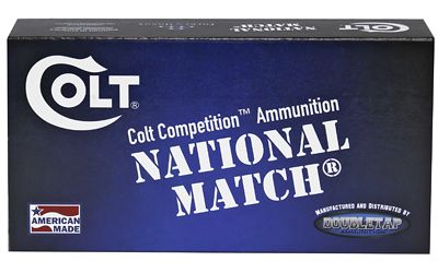 DoubleTap Ammunition Colt National Match, 45 ACP, 230Gr, Full Metal Jacket, 50 Round Box 45A230FMJCT