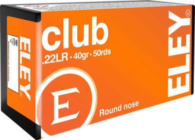 ELEY CLUB 22LR 40GR RN 50RD 100BX/CS-02100,                               JUST ARRIVED IN STOCK NOW