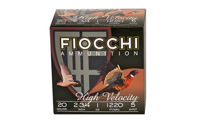 Fiocchi Ammunition Lead Hunting, 20 Gauge, 2.75", #5, Lead, Hi-Velocity, 25 Round Box 20HV5