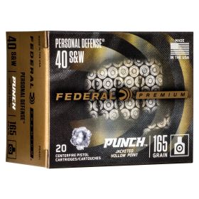 FED PUNCH 40 S&W 165GR JHP 20/200-PD40P1,                                        JUST ARRIVED IN STOCK NOW