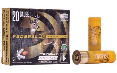 Federal Trophy Copper, Tipped Sabot Slug, 20 Gauge 2.75", 275 Grain, 5 Round Box P208TC   TEMPORARILY OUT OF STOCK