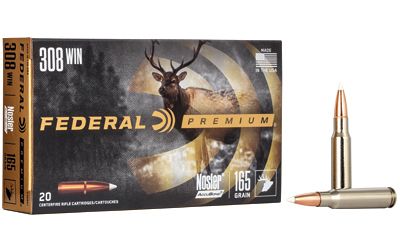 Federal Premium, 308 Winchester, 165 Grain, Nosler AccuBond, 20 Round Box P308A1