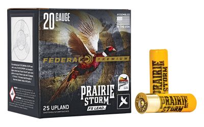 Federal Premium, Prairie Storm, 20 Gauge 2.75", FS Lead, #6, 1 oz, 25 Round Box PFX204FS6