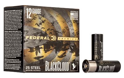 Federal Premium, Black Cloud FS Steel with Flightcontrol Flex Wad, 12 Gauge 3", #3, 1 1/4oz, Steel Shot, 25 Round Box PWBX1423