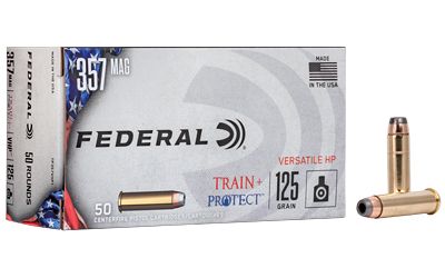 Federal Train & Protect, 357 Magnum, 125 Grain, Versatile Hollow Point, 50 Round Box TP357VHP1