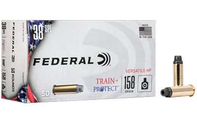 Federal Train & Protect, 38 Special, 158 Grain, Versatile Hollow Point, 50 Round Box TP38VHP1