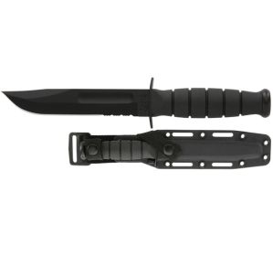 KA-BAR Short Fixed 5.25 in Black Combo Blade Kraton Handle-1259,                JUST ARRIVED IN STOCK NOW