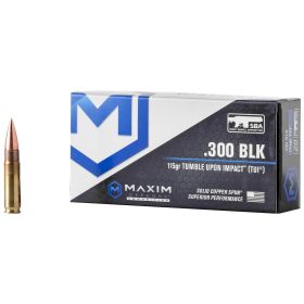 MAXIM 300BLK 115GR TUI SBA 20/500 MXM-49004,       JUST ARRIVED IN STOCK NOW