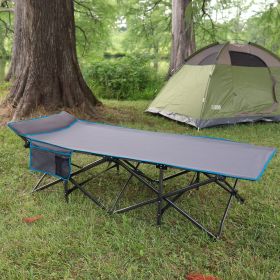 Osage River 440LBS Deluxe Cot w Built in Pillow Blue w Gray Trim-ORDCBLCBBLT,           TEMPORARILY OUT OF STOCK