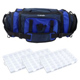 Osage River Elite Ripstop Fishing Tackle Bag Blue w 3 Tackle Boxes-OROTGBLU-PKG,       JUST ARRIVED IN STOCK NOW READY TO SHIP