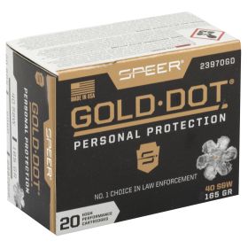 SPR GOLD DOT 40SW 165GR HP 20/200 23970GD CASE 200 CT              JUST ARRIVED IN STOCK NOW