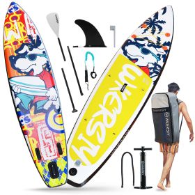 inflatable paddle board 10'6 including sup paddle, paddleboard backpack, pump, leash - active dog