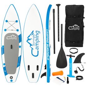 11 Feet PEXMOR Paddle Board Inflatable Surfboard Blue and White YF - Blue and White