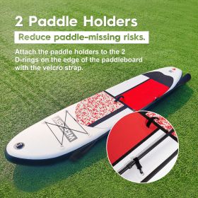 inflatable paddle board 10' including isup paddle, paddleboard backpack, pump, leash,kayak seat, camera mount - red