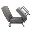 Lounge Chair Adjustable Folding Dual-Purpose Chair Sofa Bed Recliner Chair With Armrests - light gray with pillow - light gray