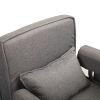 Lounge Chair Adjustable Folding Dual-Purpose Chair Sofa Bed Recliner Chair With Armrests - light gray with pillow - light gray