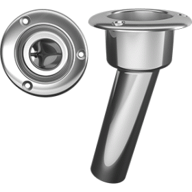 Mate Series Stainless Steel 15&deg; Rod &amp; Cup Holder - Open - Round Top